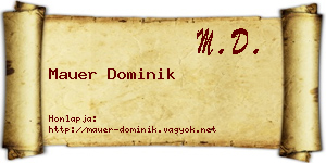 Mauer Dominik névjegykártya